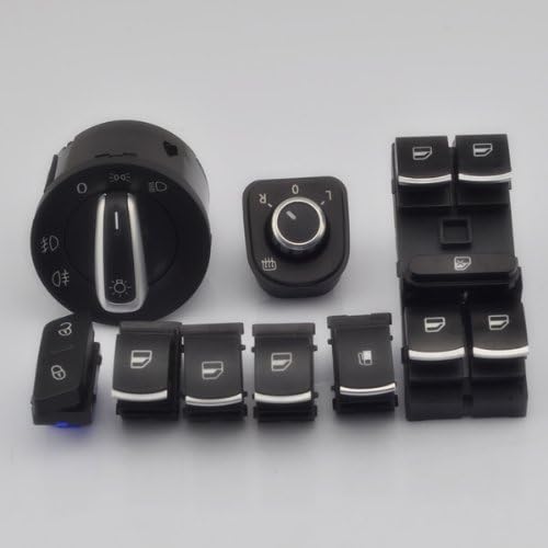 Shopping Mecca－8Pcs Set OEM Chrome Headlamp Window Mirror Switch For VW Jetta Golf MK5 Rabbit