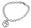 Paw Print Bracelet Sterling Silver for Dog Lovers and Cat Lovers by Ashley & Co. Paw Print Jewelry 7", 7.5"