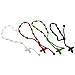 Knotted Rosary Bracelets in Red, White, Green, and title=