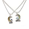 Mood Best Friends Moon and Star Pendant with on Silver Ball Chain