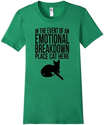 Women's Cat Place Here T Shirt Mens Emotional Breakdown Kitten XL Kelly Green