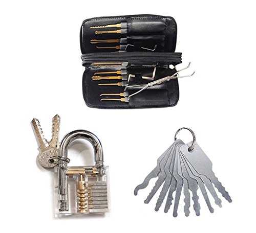 Looching Locksmith Tools Lock Opener Lock Tools Set Key Tool Set+Professional Cutaway Practice Padlock Tools