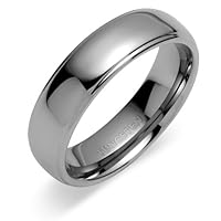 Double Grooved Rounded Top 7mm Comfort Fit Mens Tungsten Carbide Wedding Band Ring Size 10 Free Shipping