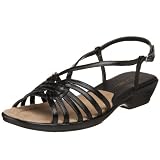 Easy Street Women's Coral Sandal,Black Smooth,8 M US