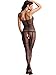 Amoretu Womens Lingerie Sheer Bodystocking Crotchless Pantyhose Black Striped Tights