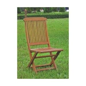 Trivoli Wooden Slatted Back Folding Chairs Set of 2 (Stain) (37H x 19W x 18.5D)