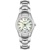 Bulova Women's Diamond Accented Mother Of Pearl Watch #96R55