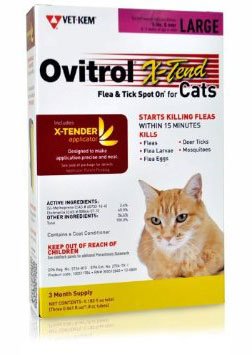 Ovitrol XTend Flea Tick Spot On for Large Cats (5 lbs and over) 3 MONTH