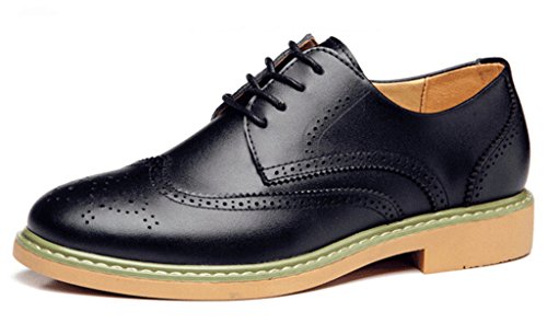 DADAWEN Men's Classic Brogue Lace Up Leather Dress Shoes Oxford
