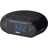 Dual Wake Alarm Clock Radio with USB Port