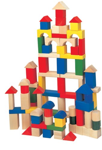 Childrens Toyshop  Toys : Maxim 100 Pc 60 Color and 40 Natural Building Blocks (30mm)