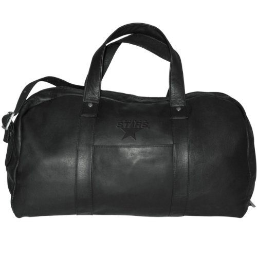 NHL Dallas Stars Pangea Black Leather Corey Duffel Bag