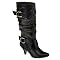 Women's Xhilaration® Kameke Slouchy Buckle Boots - Black