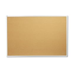 Quartet 2307 Quartet Cork Bulletin Board, Natural Cork/Fiberboard, 72 x 48, Aluminum Frame