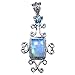 Sterling Silver Natural 5.8ct Rainbow Moonstone title=