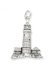 Sterling Silver Antiqued Lighthouse Pendant