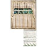 Adirondack Kitchen Curtain - 24'' tier pair - Beige Taupe by Linens4Less