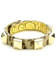 Ted Rossi Embossed Leather Pyramid Bracelet