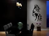 Vinyl Wall Art Decal Sticker Horse Mustang Flames Standing up 43x72 (6 Ft Tall)