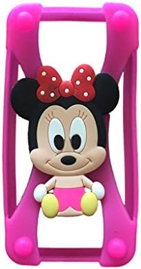 Baby Minnie Mouse Universal Silicone Frame Bumper for iPhone 6 / 6S / 5 / 5S / 4 / 4S Soft Gel Phone Case Cover Fits Any Brand of Phone up to 5.5 Inch