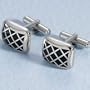 Diamond Pattern Enamel Rectangle Cufflink
