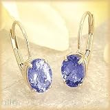 14K 1.65 CTW Tanzanite Leverback Earrings