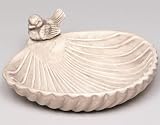 Lohmann 23088 Keramik-Vogeltraenke Muschel mit Vogel, 30x28 cm