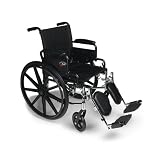 Everest & Jennings  3D020120 Metro IC4 Lightweight Wheel Chair 18Seat w Flip Back Desk Arm & Swingaway Footrest, 1 Each, Black, 45 X 38 X 27