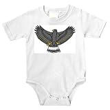 Onesie with flying, gray, eagle, wings, bird