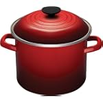 Le Creuset Enamel-on-Steel 6-Quart Covered Stockpot, Cherry