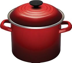 Le Creuset Enamel-on-Steel 6-Quart Covered Stockpot, Cherry