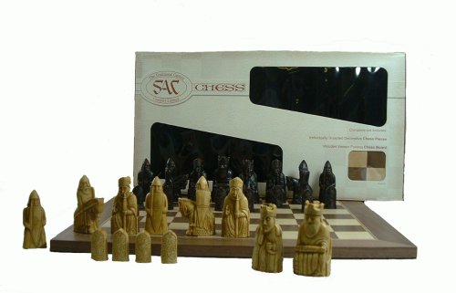 Isle of Lewis Chess Men in Box with Folding Board