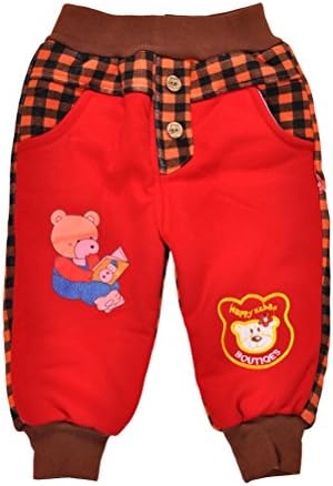 FireLionPlus Unisex Baby Cottom Trousers Flexible Pants Soft Leggings 9-12 Months Red