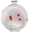 Hand Blown Glass Goldfish Round Bottle 12" X 9"