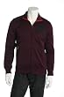Marc Ecko Men's Burgundy & Red Solid Mock Neck Track Jacket