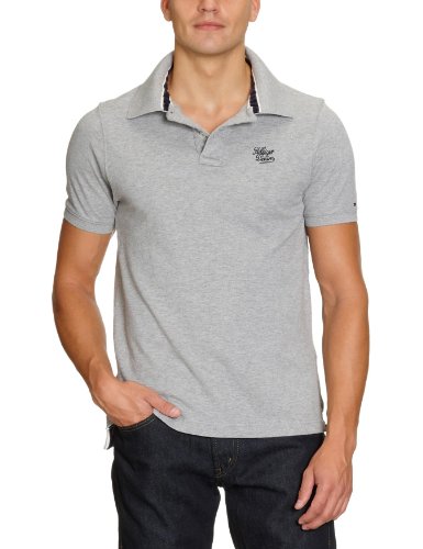 Hilfiger Denim SlimFit Herren  1953522645/Pilot polo s/s KIR, Gr. 46 (S, Grau (LT GREY HEA Preisvergleich