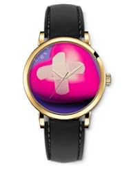 SPRAWL Aanalog Fashion Series Gold Ladies Watches of Genuine Black Leather Strap,Unique Wrist Watch for Women Girls Designed with wounded heart