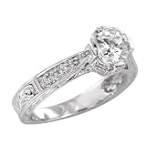 0.12 ct DIAMOND ANTIQUE STYLE ENGAGEMENT RING SETTING made in 18K WHITE GOLD