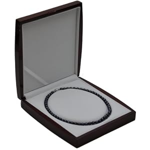 AAA 7.5-8mm Black Freshwater Pearl Necklace 18in Princess by