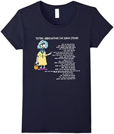Women's Senior Citizen Texting Code T-Shirt XL Navy