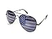 Goson American Flag Mirror Aviator Novelty Decorative Sunglasses (Silver/Black Combo in Black Gift Box)