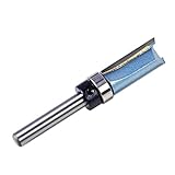 ストレートフルート フラッシュ トリムパターン ルータ ビットカッタートップ 木工ベアリング 1/4 x 1/2 x 25