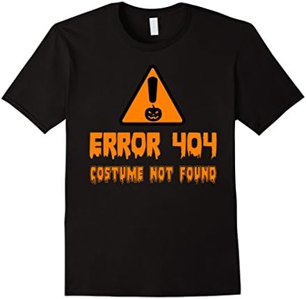 Men's Error 404 Costume Not Found Halloween T-Shirt XL Black