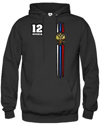 RUSSIA FAN SHIRT – RUSSLAND – HERREN UND DAMEN – HOODIE in Schwarz by Jayess Gr. xxxl