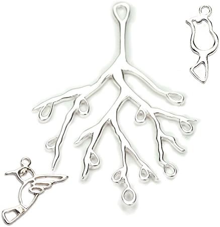 Amoracast Exclusive Sterling Silver Branches Pendant Sampler Set - Hummingbird and Chickadee
