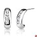 Petite and Elegant: Sterling Silver Bridal Jewelry Huggie Style Post Earrings with CZ Diamonds