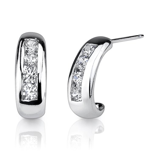 Petite and Elegant: Sterling Silver Bridal Jewelry Huggie Style Post Earrings with CZ Diamonds
