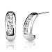 Petite and Elegant: Sterling Silver Bridal Jewelry Huggie Style Post Earrings with CZ Diamonds