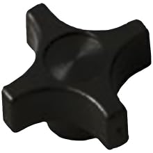 Davies Thermoplastic Four Arm Knob, Flute Rim, Threaded Through Hole, 1/4"-20 Thread Size X 1/2" Thread Length, 1-1/4" Diameter (Pack of 5)