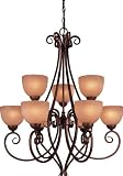 Minka Lavery Caspian 729-355 Large 9 Light 540w (35H x 29W) Chandelier Lighting in Golden Bronze